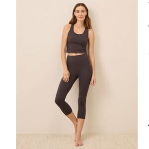 NEW Pact Chocolate Heather On The Go-To Cropped Legging XL Brown Organic